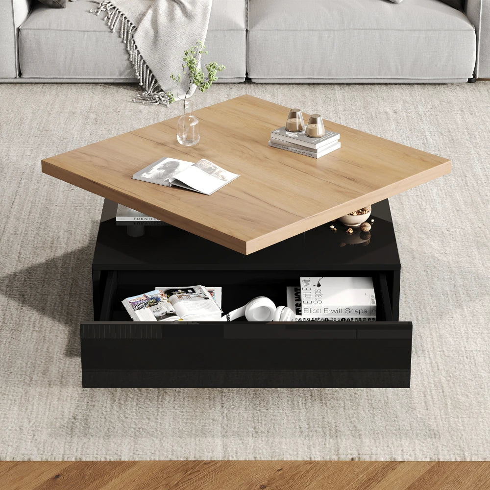 Table Basse Carrée Pivotante 360°