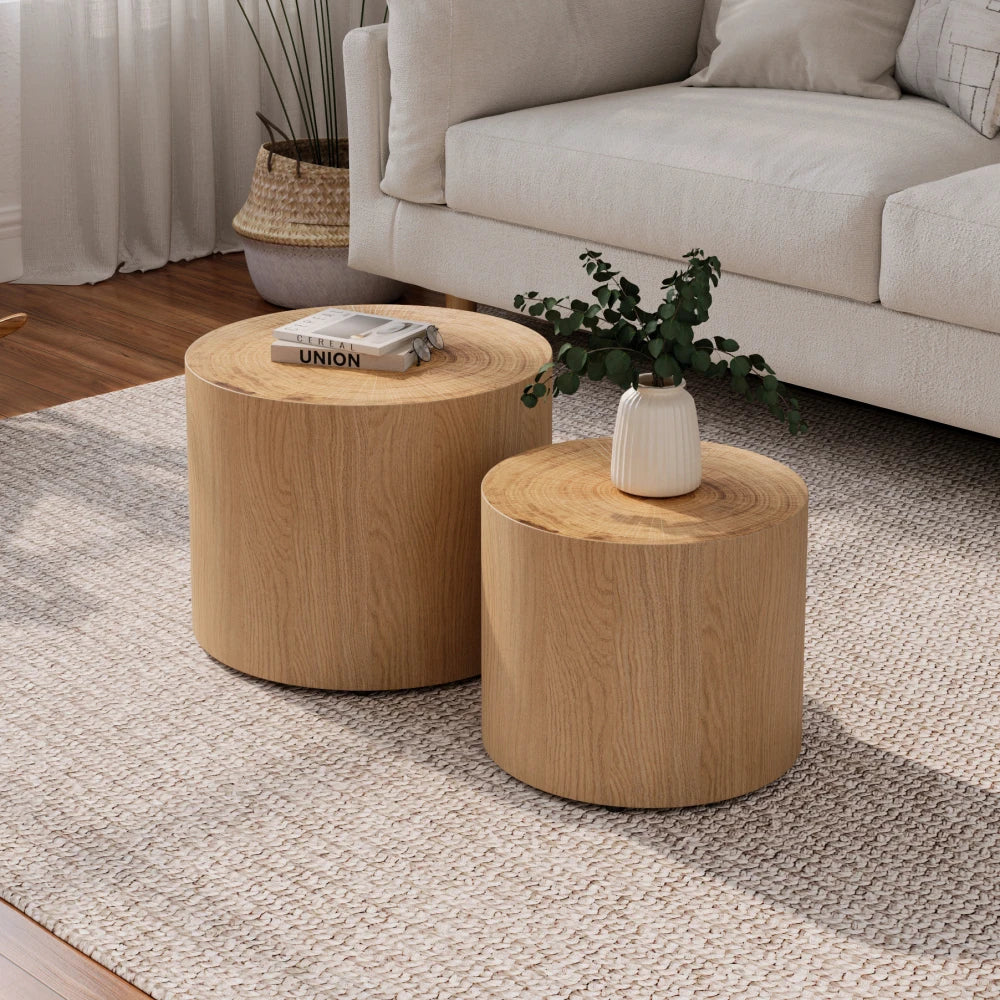 Tables Basses Rondes Bois Naturel