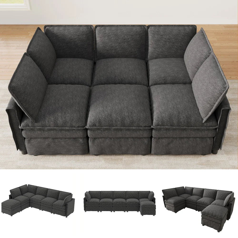 Canapé Modulable XXL avec Fonction Couchage