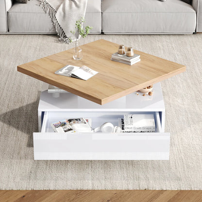 Table Basse Carrée Pivotante 360°