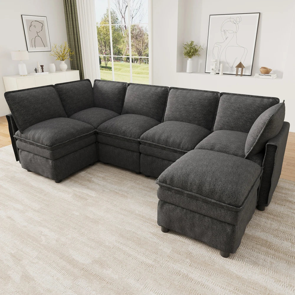 Canapé Modulable XXL avec Fonction Couchage