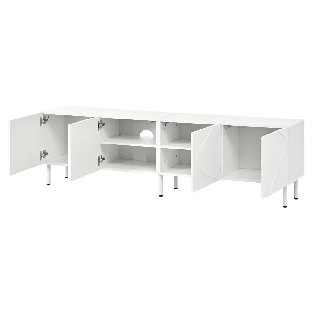 Meuble TV bas avec lignes courbes 3D