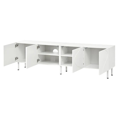 Meuble TV bas avec lignes courbes 3D