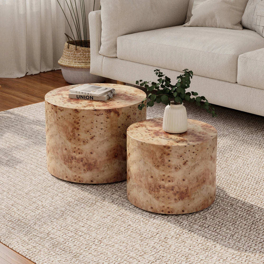 Tables Basses Rondes Bois Naturel
