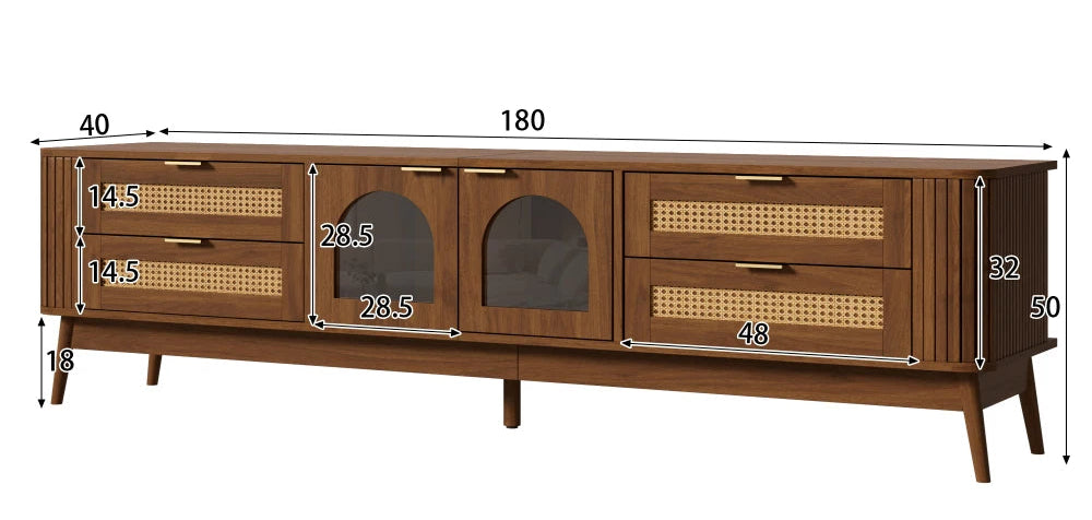Meuble TV avec portes en verre