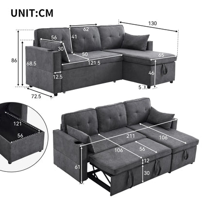 Canapé-lit en L avec Fonction Couchage