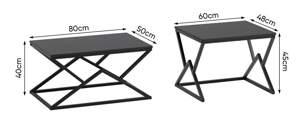 Table Basse Noire Géométrique