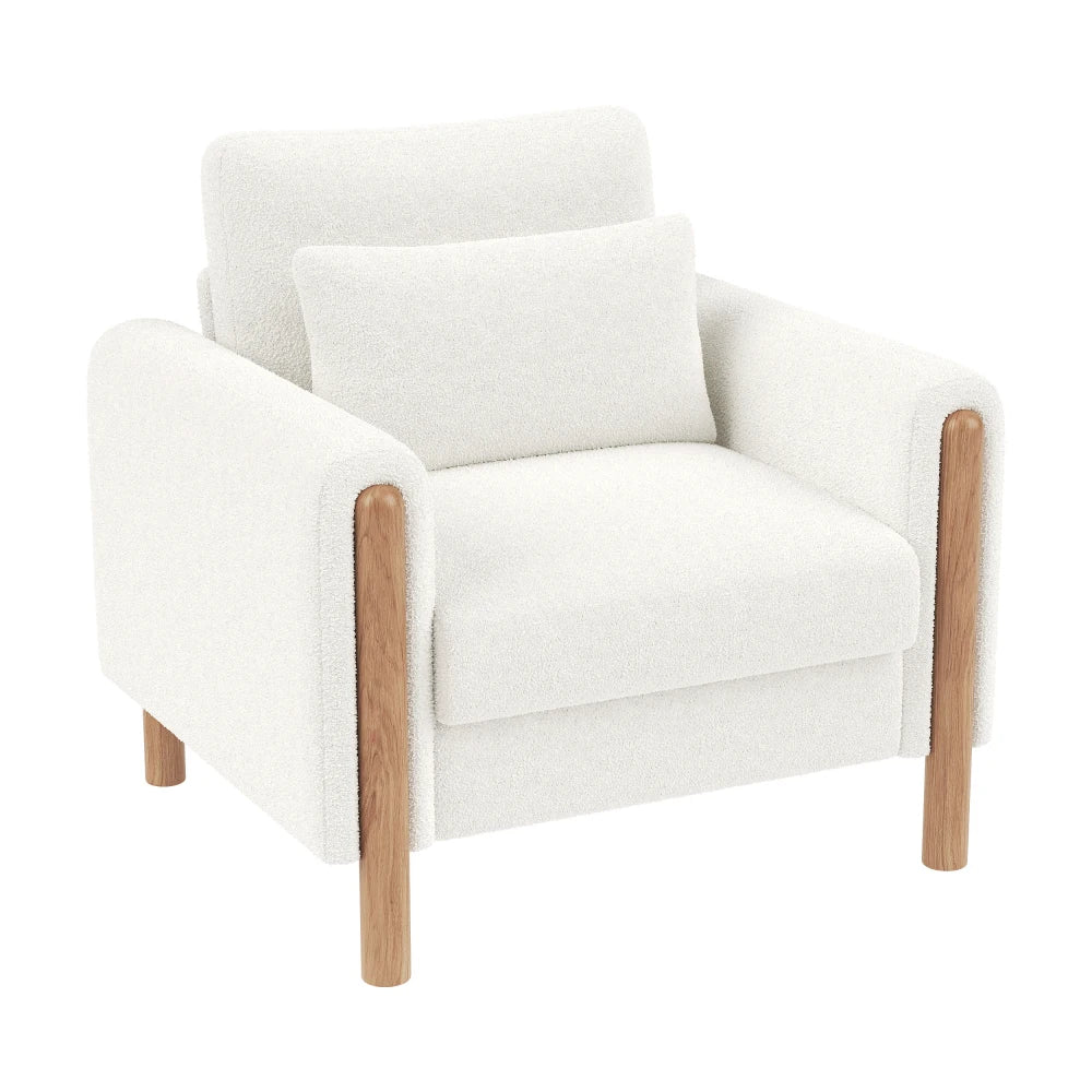 Fauteuil Lounge 1 Place en Velours Teddy