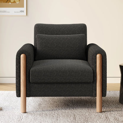Fauteuil Lounge 1 Place en Velours Teddy