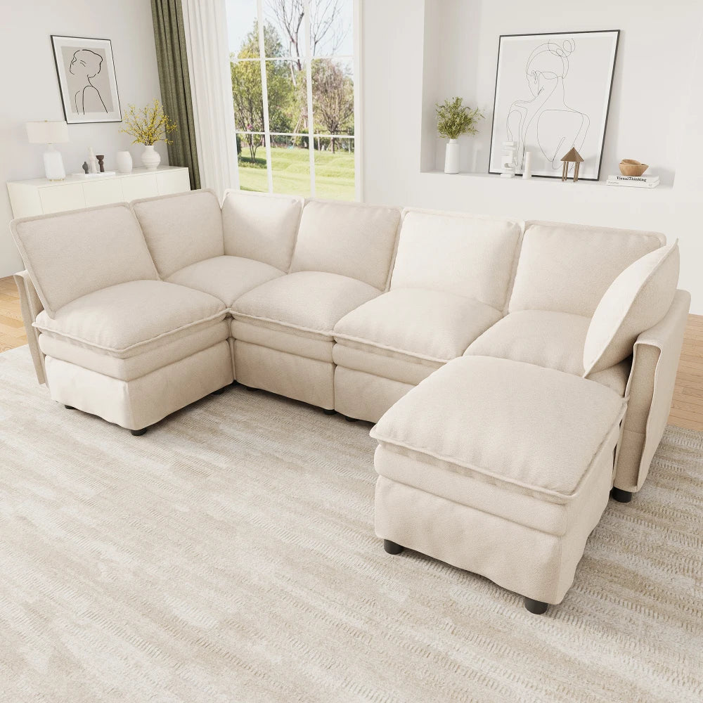 Canapé Modulable XXL avec Fonction Couchage