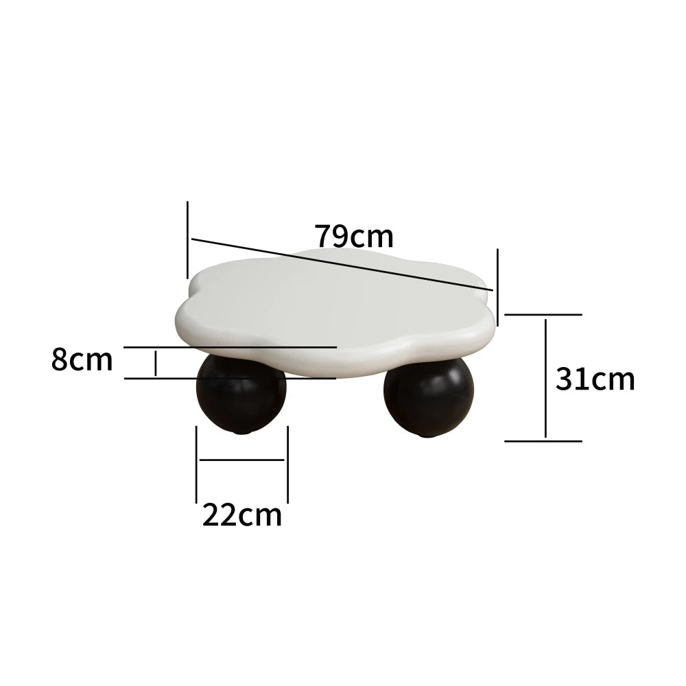 Table Basse Nuage Bicolore & Pieds Sphériques