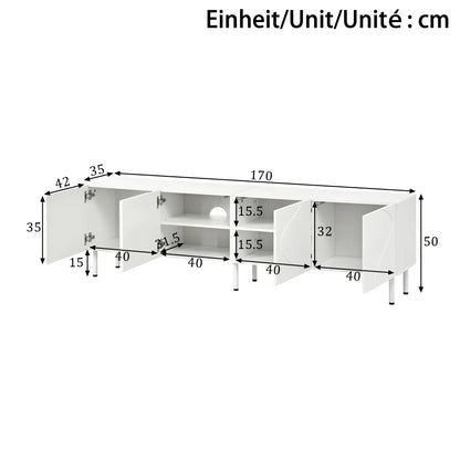 Meuble TV bas avec lignes courbes 3D