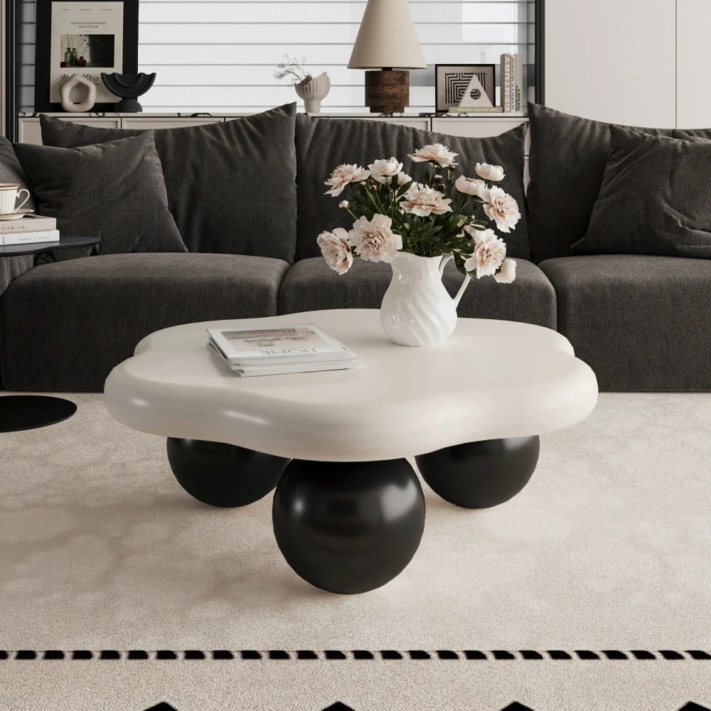 Table Basse Nuage Bicolore & Pieds Sphériques