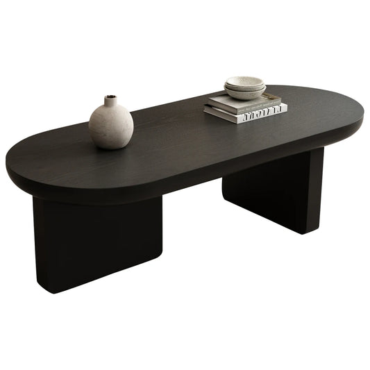 Table Basse Ovale Noir Mat