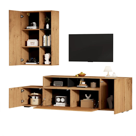 Ensemble Meuble TV & Vitrine Murale