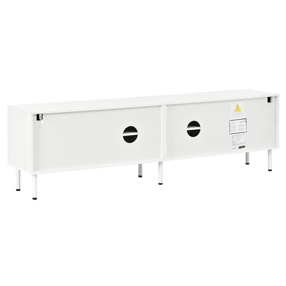 Meuble TV bas avec lignes courbes 3D