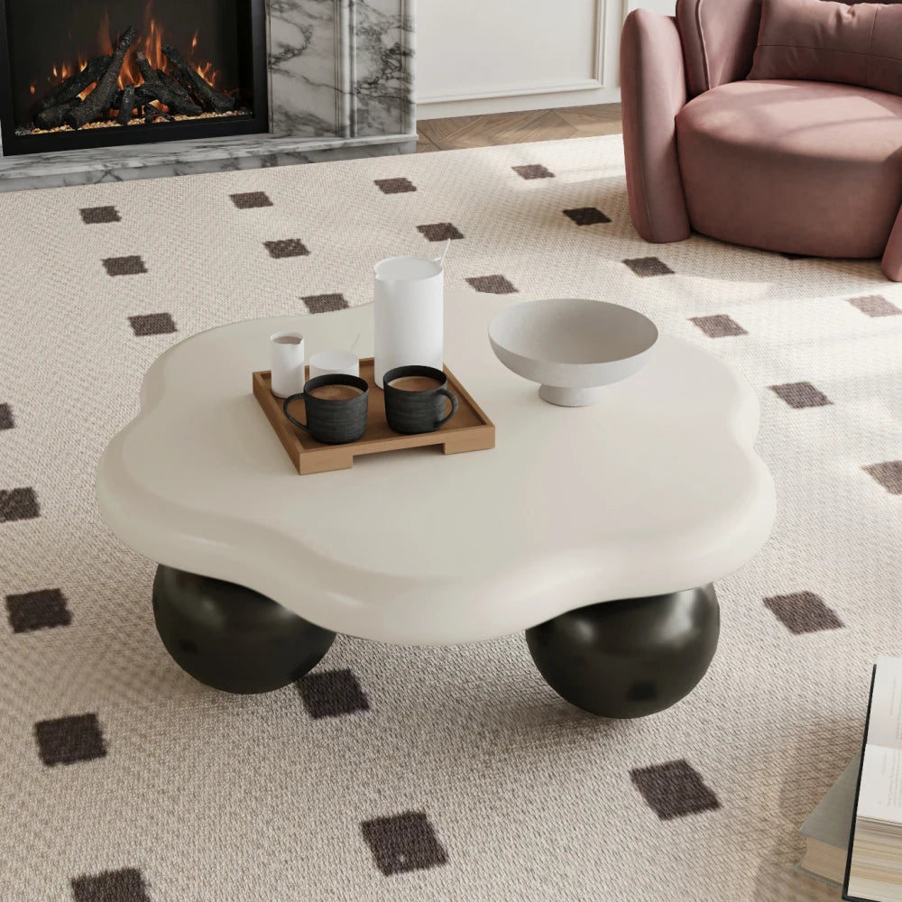 Table Basse Nuage Bicolore & Pieds Sphériques