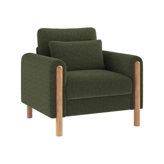 Fauteuil Lounge 1 Place en Velours Teddy