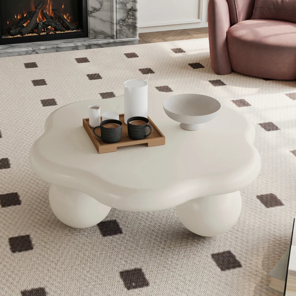 Table Basse Nuage Bicolore & Pieds Sphériques