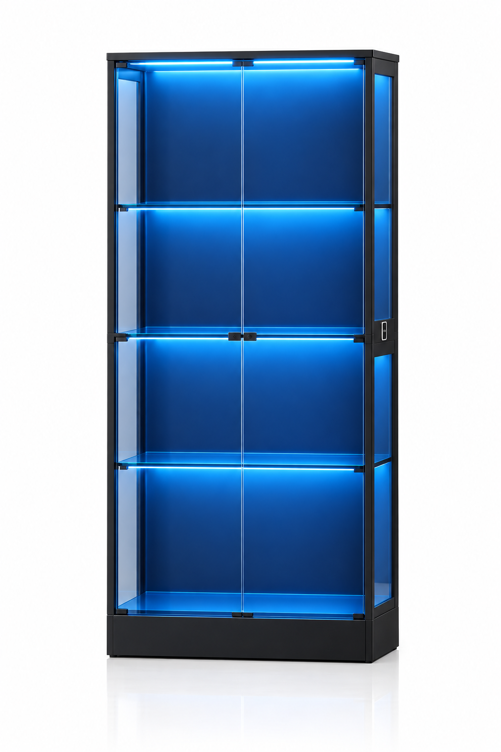 Vitrine verre LED fond blanc